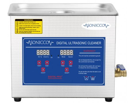 Ultrazvuková vana pro mytí 6,5l kosmetický sterilizátor pro čištění součástí Sonicco ULTRA-031S - 6