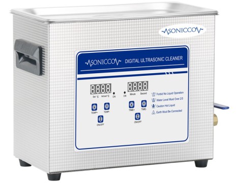 Ultrazvuková vana pro mytí 6,5l kosmetický sterilizátor pro čištění součástí Sonicco ULTRA-031S-C