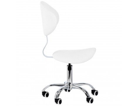 Kosmetická židle s opěrkou bílá - 3