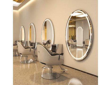 Konzolní kadeřnická barberovská a kosmetická konzole a LED osvětlením s hliníkovým rámem 150x90 PRO