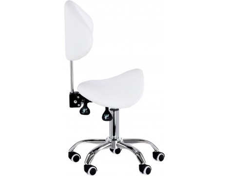 Kosmetický stolička s opěrkou bílý s postupným nastavením - 3