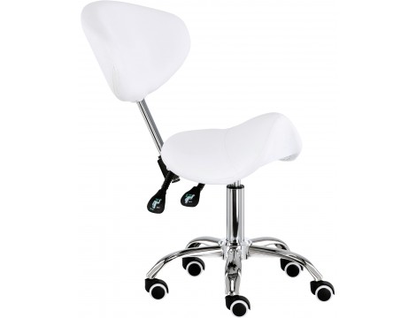 Kosmetický stolička s opěrkou bílý s postupným nastavením - 6
