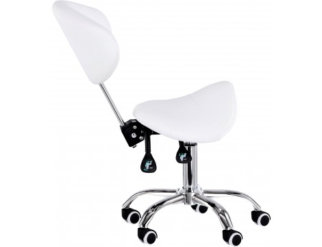 Kosmetický stolička s opěrkou bílý s postupným nastavením - 7