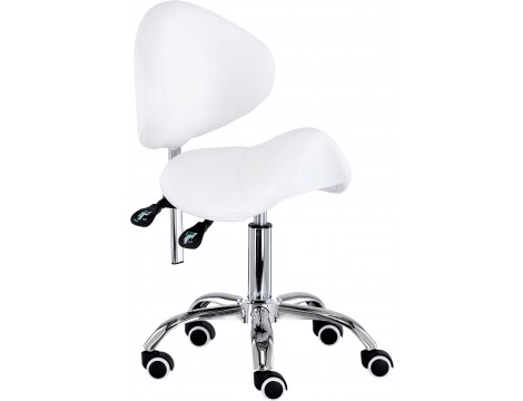 Kosmetický stolička s opěrkou bílý s postupným nastavením - 5