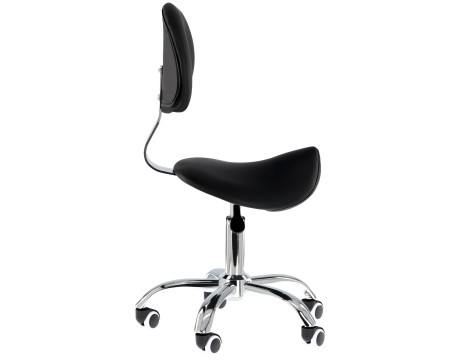 Kosmetická sedlová stolička s opěradlem židle černá - 3