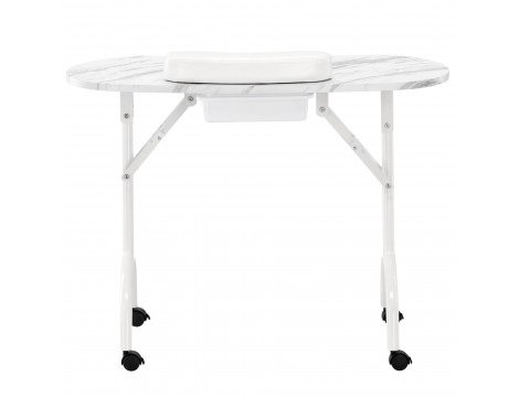 Skládací kosmetický stolek na manikúru mobilní bílý MT-017F-WHITE - 6