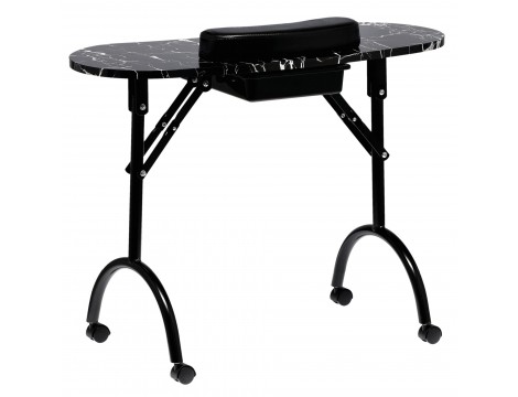Skládací kosmetický stolek na manikúru mobilní černý MT-017F-BLACK - 2