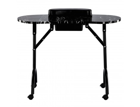 Skládací kosmetický stolek na manikúru mobilní černý MT-017F-BLACK - 4