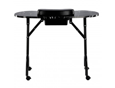 Skládací kosmetický stolek na manikúru mobilní černý MT-017F-BLACK - 5