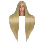 Cvičná hlava Ilsa Blond 60 cm, termální vlasy + rukojeť, kadeřnická česací hlava, cvičební hlava - 2