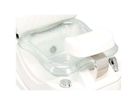 Elektrické kosmetické křeslo s masáží pro pedikúru nohou v lázeňských salonech bílý - 6
