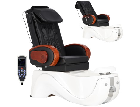 Elektrické kosmetické křeslo s masáží pro pedikúru nohou v lázeňských salonech černý