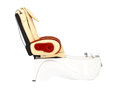 Elektrické kosmetické křeslo s masáží pro pedikúru nohou v lázeňských salonech krémový - 3
