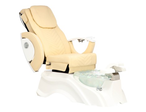 Elektrické kosmetické křeslo s masáží pro pedikúru nohou v lázeňských salonech krémový - 5