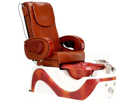 Elektrické kosmetické křeslo s masáží pro pedikúru nohou v lázeňských salonech hnědý - 2