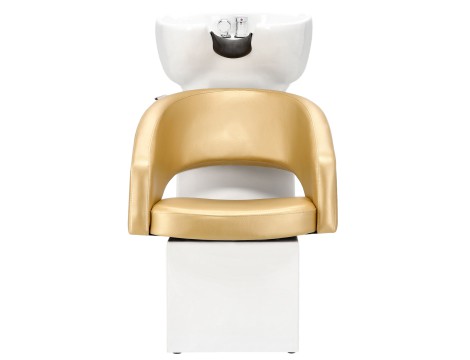 Sada zlaté podložky Greta Barber Washer a 2 x Barber Chair Hydraulická otočná podnožka pro pračku v kadeřnictví Pohyblivé kování keramické mísy Baterie Sluchátko - 9