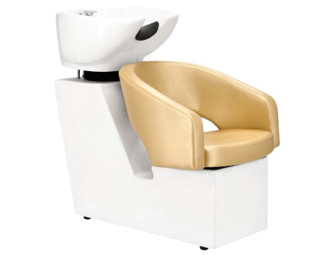 Sada zlaté podložky Greta Barber Washer a 2 x Barber Chair Hydraulická otočná podnožka pro pračku v kadeřnictví Pohyblivé kování keramické mísy Baterie Sluchátko - 2