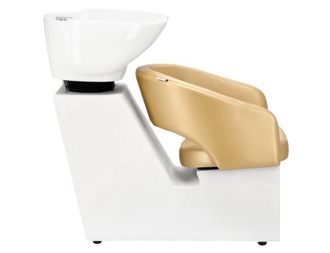 Sada zlaté podložky Greta Barber Washer a 2 x Barber Chair Hydraulická otočná podnožka pro pračku v kadeřnictví Pohyblivé kování keramické mísy Baterie Sluchátko - 7