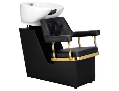 Kadeřnický umyvadlový stolek a 2 x kadeřnické křeslo hydraulická otočná podnožka pro kadeřnický salon myčka pohyblivá miska keramická baterie ruční baterie - 2