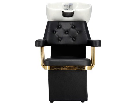Kadeřnický umyvadlový stolek a 2 x kadeřnické křeslo hydraulická otočná podnožka pro kadeřnický salon myčka pohyblivá miska keramická baterie ruční baterie - 5