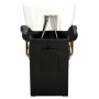 Kadeřnický umyvadlový stolek a 2 x kadeřnické křeslo hydraulická otočná podnožka pro kadeřnický salon myčka pohyblivá miska keramická baterie ruční baterie - 4