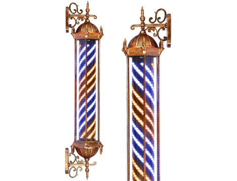 Holičská tyč Holičský plafondový sloupek s lampou 120 cm