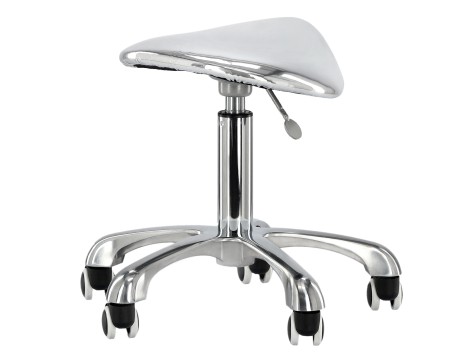 Stolička kozmetická kadeřnická sedlo stolička hoker SPA mobilní stříbrný - 4