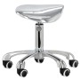 Stolička kozmetická kadeřnická sedlo stolička hoker SPA mobilní stříbrný - 3