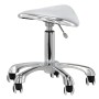 Stolička kozmetická kadeřnická sedlo stolička hoker SPA mobilní stříbrný - 4
