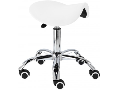 Kosmetická stolička Calissimo bílá s sedlem na koleno - 2