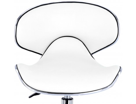 Kosmetická stolička s pohodlným bílým zakřiveným opěradlem - 5