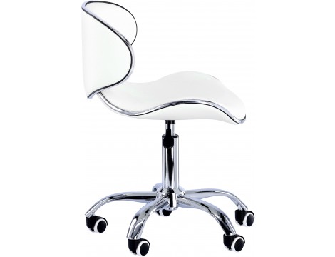 Kosmetická stolička s pohodlným bílým zakřiveným opěradlem - 2