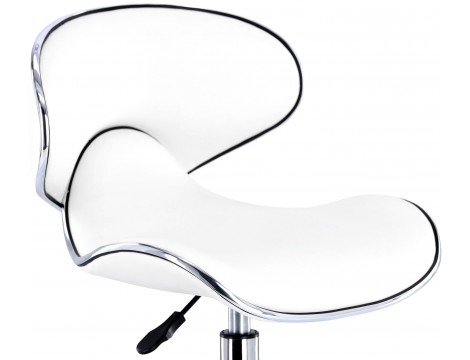Kosmetická stolička s pohodlným bílým zakřiveným opěradlem - 4