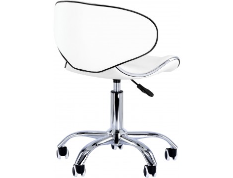 Kosmetická stolička s pohodlným bílým zakřiveným opěradlem - 3