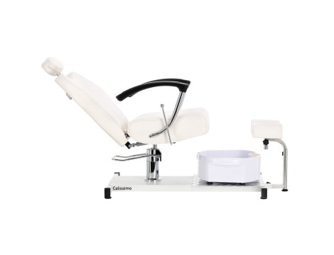 Kosmetické křeslo na pedikúru Marla sklopné s masážním přístrojem na nohy do salonu spa bílé - 4