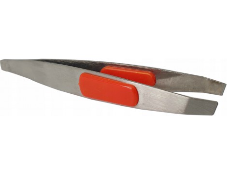 Přesný skloněný pinzet na úpravu obočí oranžový