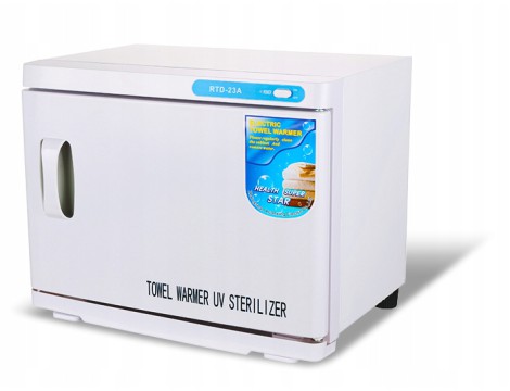 Ohřívač ručníků 23L 230A sterilizátor UV typ C s dvířky dezinfekce kosmetický kadeřnický holičský masážní salon SPA
