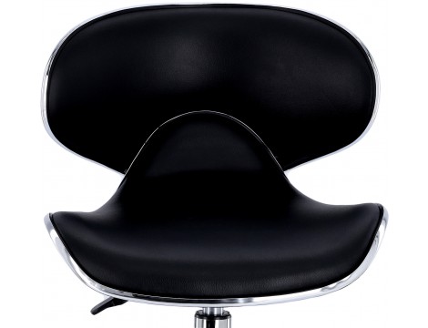 Kosmetická stolička s opěradlem černá zakřivená kadeřnická stolička - 5