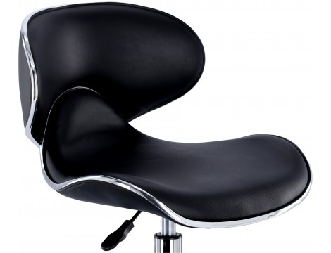 Kosmetická stolička s opěradlem černá zakřivená kadeřnická stolička - 6