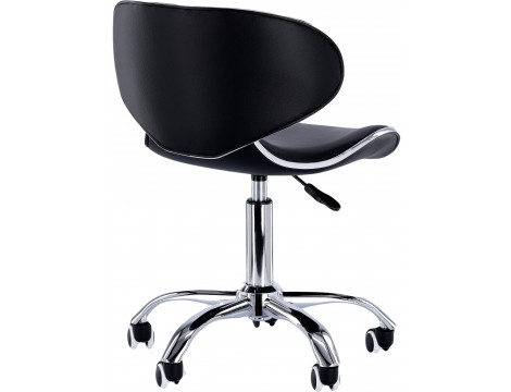 Kosmetická stolička s opěradlem černá zakřivená kadeřnická stolička - 4